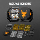 LIGHTFOX Cygnus-4 Pair 3inch Osram LED Pod Lights 1Lux@506m IP68 7,668LM