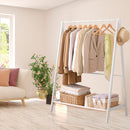 Levede Clothes Rack Wooden Wardrobe Garment Coat Hanging Rail Shoe Storage 120cm