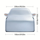 Silver Extended Front Windshield Snow Cover - Winter Snow and Frost Protection