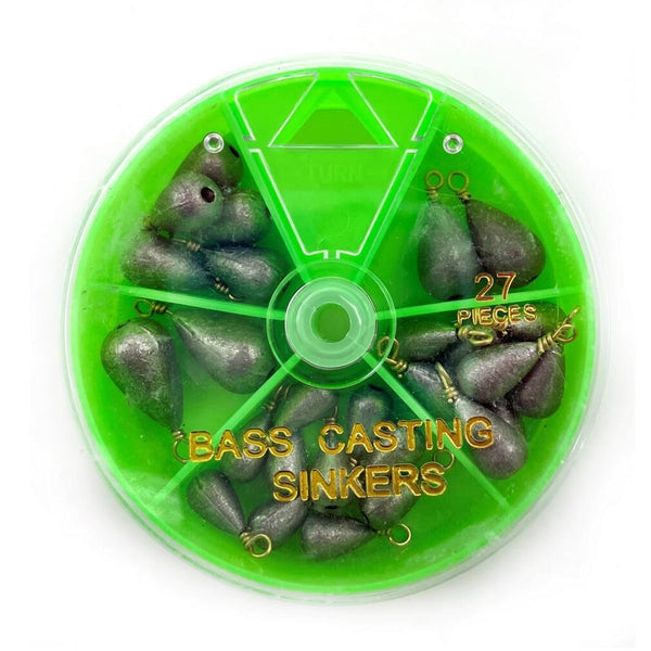Seahorse 27 Piece Bass Casting Sinker Pack - Assorted Sinkers in Dial Pack