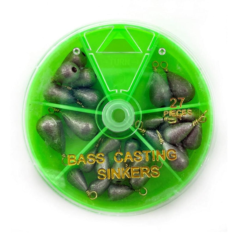 Seahorse 27 Piece Bass Casting Sinker Pack - Assorted Sinkers in Dial Pack