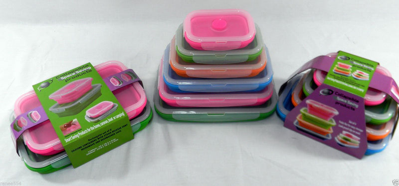Silicone Rectangle Storage Containers Caravan - Set of 6