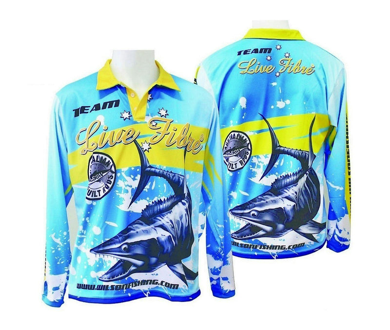 Small Team Live Fibre Fishing Shirt Long Sleeved UPF25+ Comfy,Light with Collar