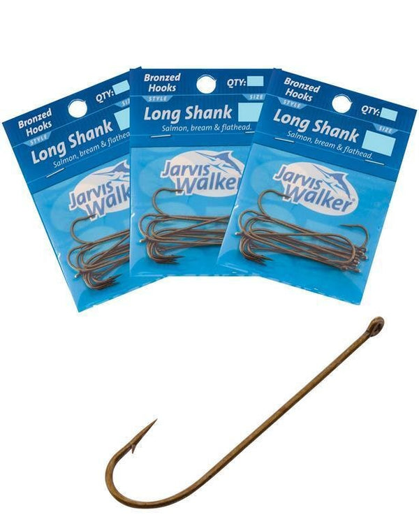 Bulk 3 Pack of Size 12 Jarvis Walker Bronze Long Shank Hooks Qty: 60 Hooks