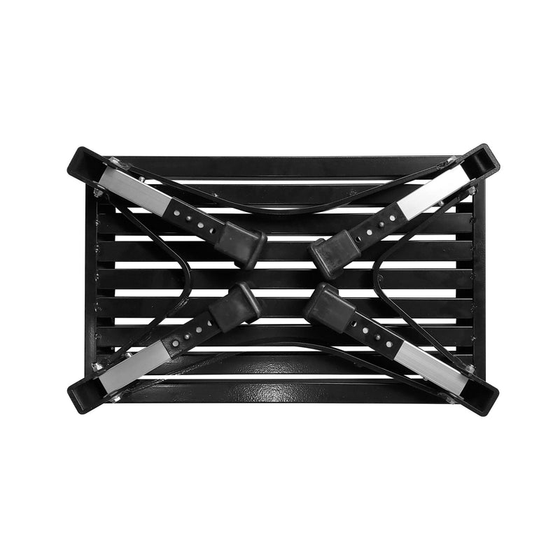 BLACK Single folding portable caravan step with adjustable legs