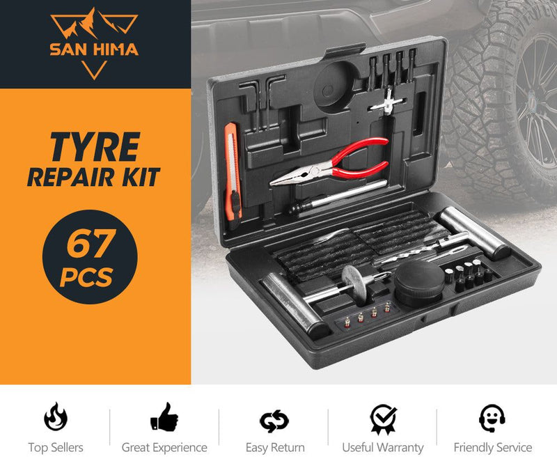 Tyre Repair Kit 67 Pcs Emergency Tools Set Car Truck Trailers