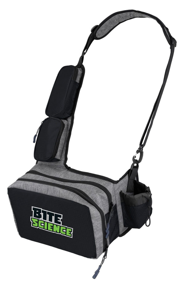 Bite Science Fishing Tackle Sling Bag with Multiple Storage Pockets