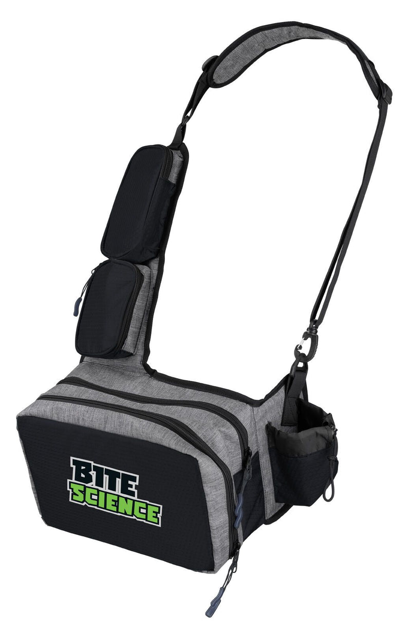 Bite Science Fishing Tackle Sling Bag with Multiple Storage Pockets