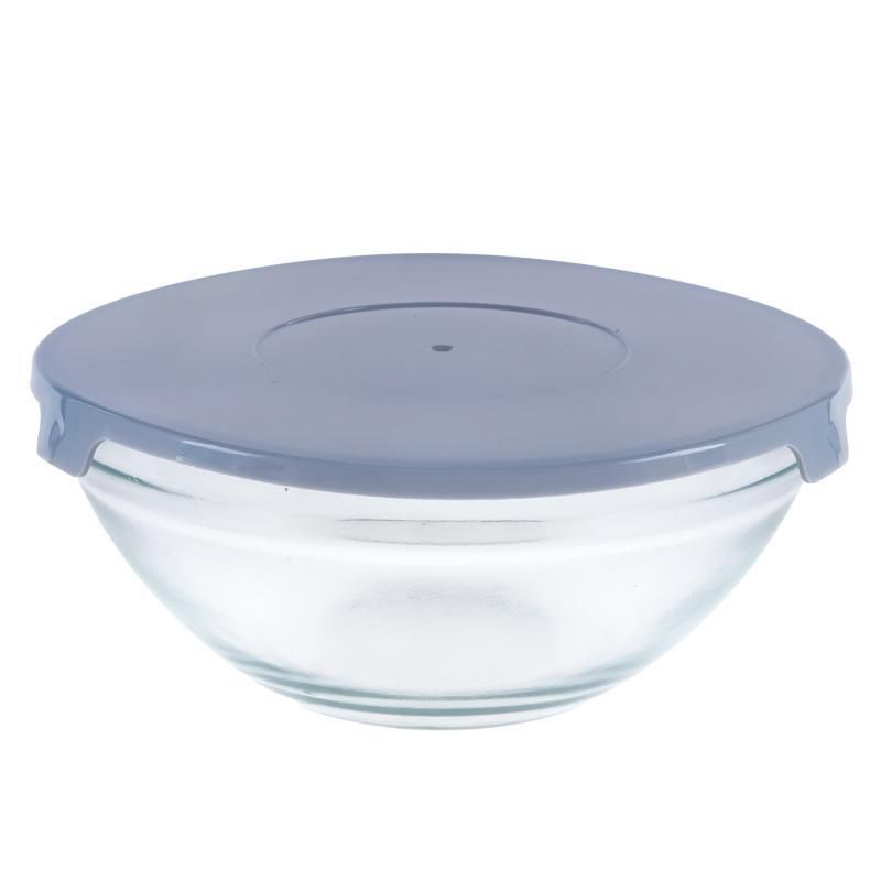 Glass Round Nesting Bowl Set With Lid Set 5pc
