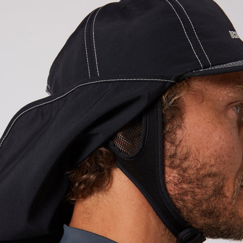 Ocean & Earth G-Land Adjustable 6 Panel Legionnaire Surf Cap (Black)