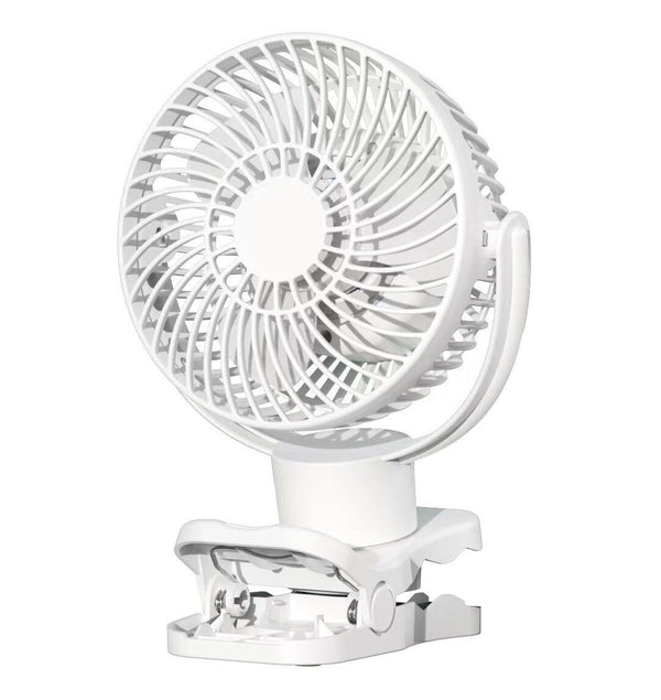 White USB Portable Camping Fan with LED Light and Remote Control