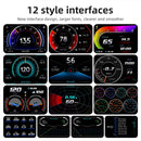 Car Speedometer Head Up Display HUD GPS OBD2 Slope Met Black