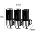 Traderight Group  3 Bottles Bathroom Shower Soap Dispenser Shampoo Gel Pump Wall 1500ml Black