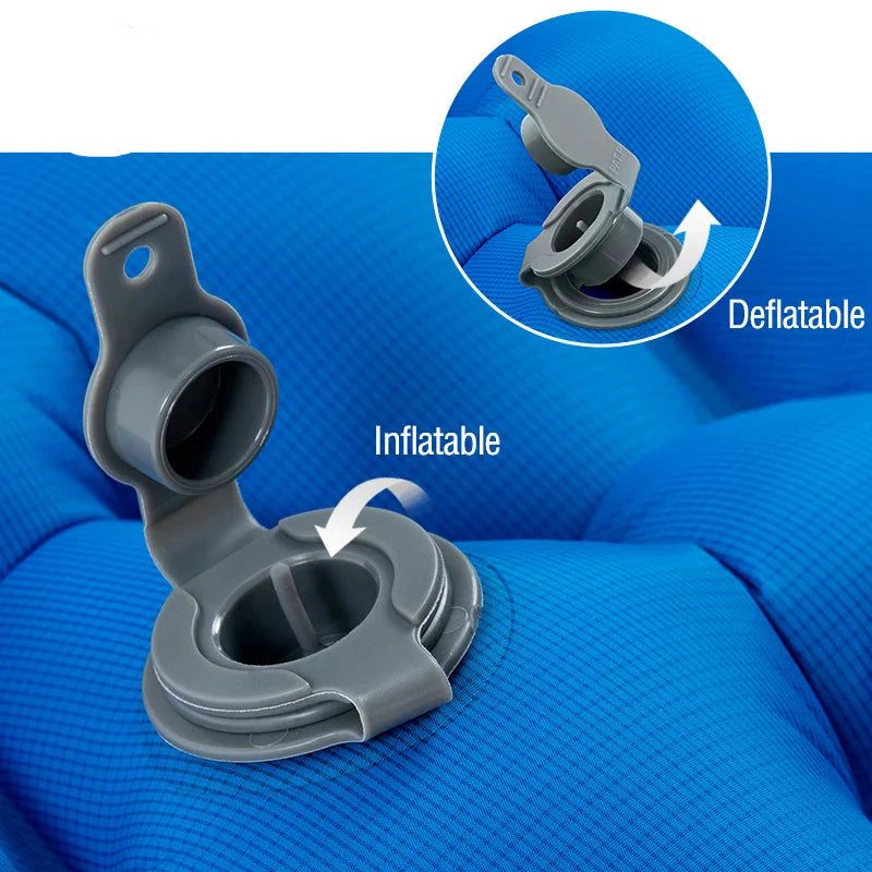 Double Air Mattress Inflatable Sleeping Pad Blue