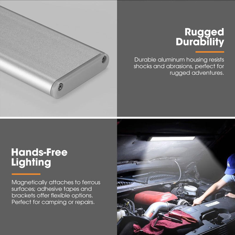 San Hima LED Camping Strip Light White Amber Lamp w/ Rechargeable Battery Sliver