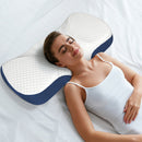 Dreamz Memory Foam Pillow Pillowcase Neck Shoulder Support Pain Cervical Blue