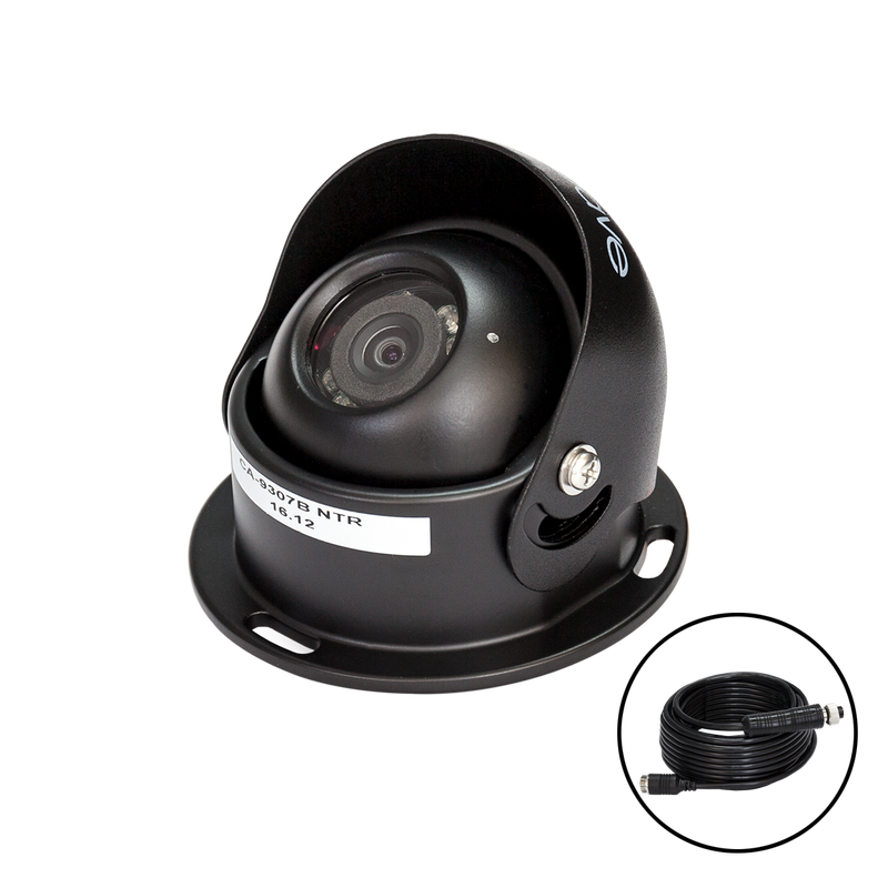 SafetyDave 45° Non-AHD Round Camera (Black) With 15m Heavy Duty 3 in 1 Camera Cable