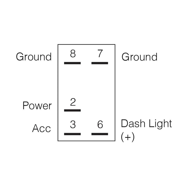 Narva 63142BL 12 Volt Illuminated Off/On Sealed Rocker Switch with "Backup Lights" Symbol (Blue)