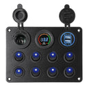 8 Gang 12V Switch Panel ON-OFF Toggle Rocker 2 USB