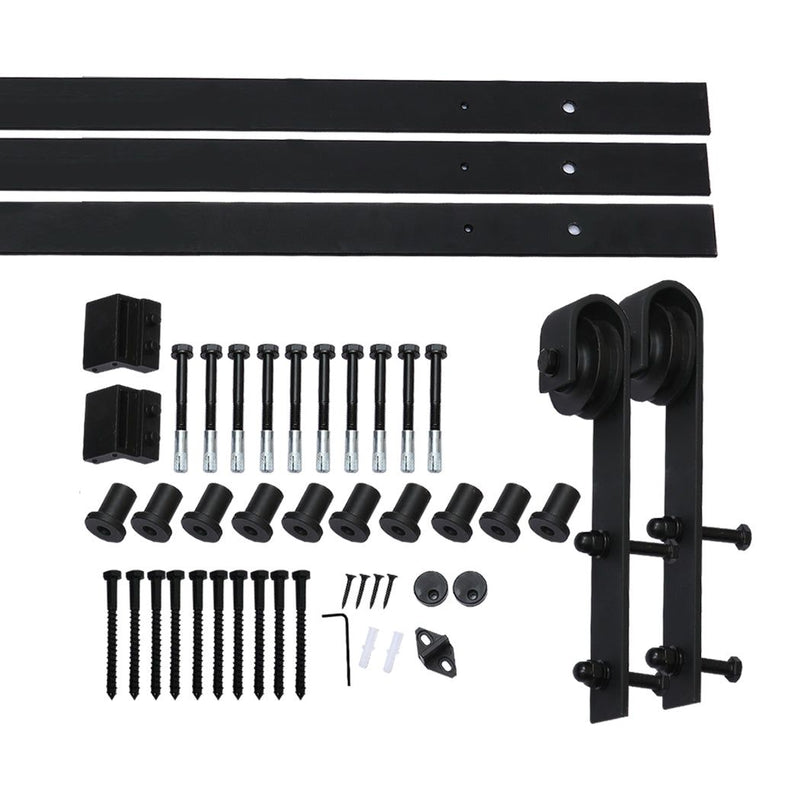 3.66m Antique Classic Style Double Sliding Barn Door Hardware Track Roller Kit