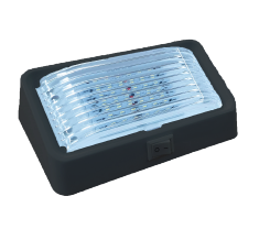 12V Annexe Light & Switch Clear Lens - Black