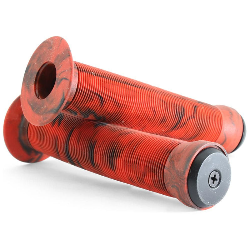 Endzone Handlz Smoke Pattern Manoplas Bike Grips 147mm Red Smoke