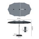 Mountview Patio Umbrella Twin Outdoor Garden Pool Sun Shade Stand Double-Sided