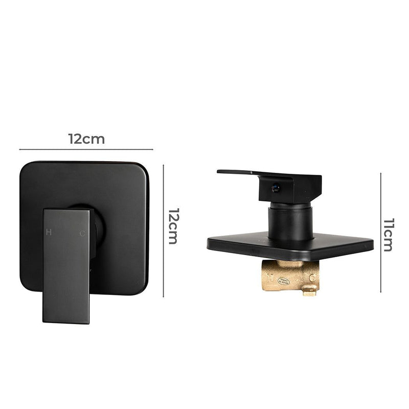Dutxa Shower Mixer Taps Hot Cold Shower Valve Kits Bath Tub Faucet Brass Black