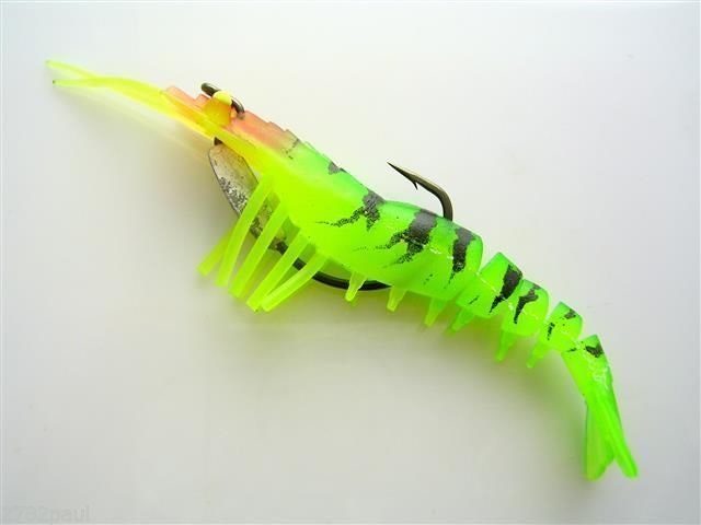 100mm Zerek Live Cherabin Pre Rigged Lumo Eyes Fishing Lure - Built in Rattle Chamber