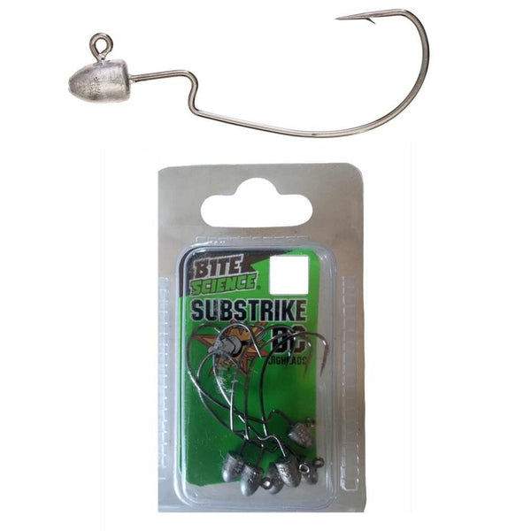 4 Pack of 1/6oz Size 8/0 Bite Science Substrike DC Weedless Big Bait Jigheads