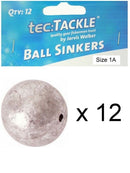 12 x Jarvis Walker 1A Ball Sinkers - Pre Packed 1A Ball Fishing Sinkers