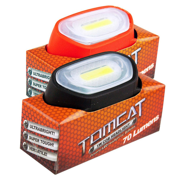 2x Tomcat 1W COB Head Lamp LED Light 70 Lumens Headlight w/ AAA Batteries Assort