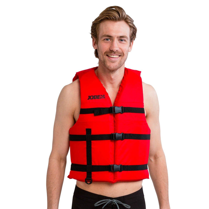 Jobe Universal Front Entry 50N Nylon Adult Life Jacket Vest (Red)