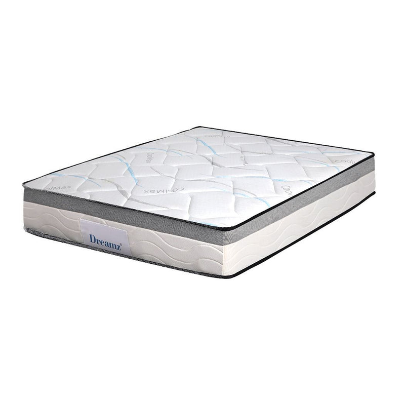 Dreamz Spring Mattress Bed Pocket Tight Top Foam Medium Firm Single Size 25cm