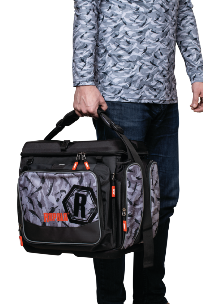 Rapala LureCamo Magnum Fishing Tackle Bag with Moulded Waterproof Bottom and Lid