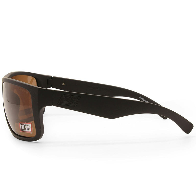 Dirty Dog Anvil Satin Satin Black/Brown Unisex Polarised Sunglasses 53679