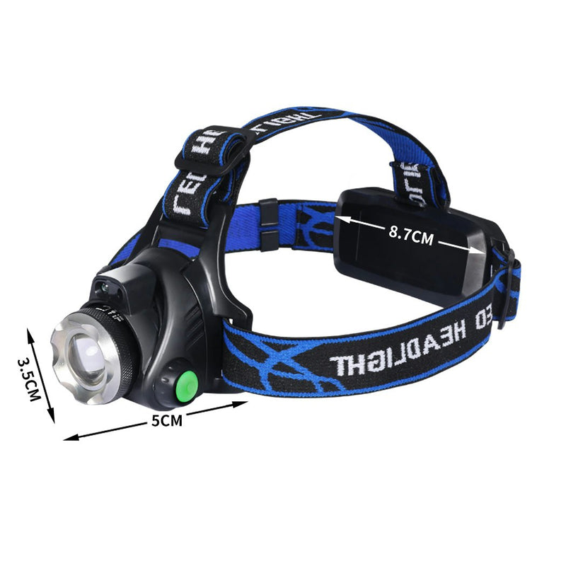 Traderight Group  LED Outdoor Headlamp Camping Headlight Flashlight Head Torch Light Rechargeable