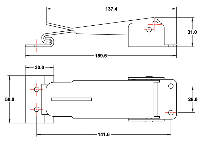 Lockable Roof Clamp & J Hook For Pop-Top - Silver