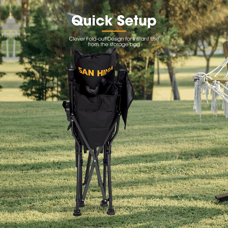 San Hima Folding Camping Chair Portable Outdoor Thick Padding Recliner