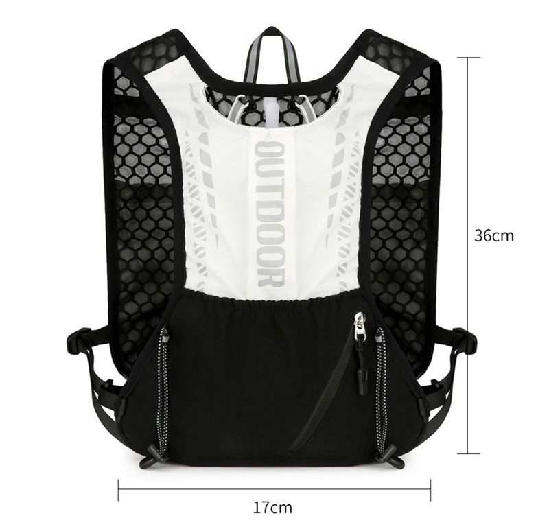 Black 5L Breathable Hydration Vest Pack - Sweat-Wicking Running Bag, Cross-border Cycling Backpack, Marathon Trail Travel Nylon Hiking Pack