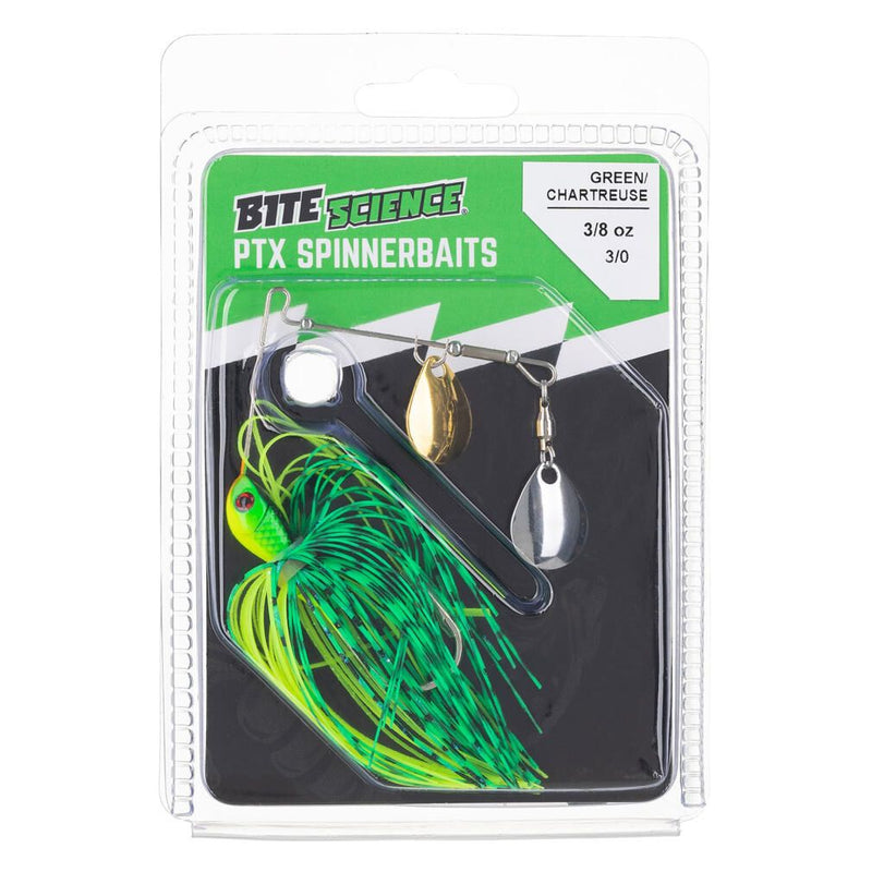 Bite Science 3/8oz PTX Spinnerbait Lure - Green / Chartreuse