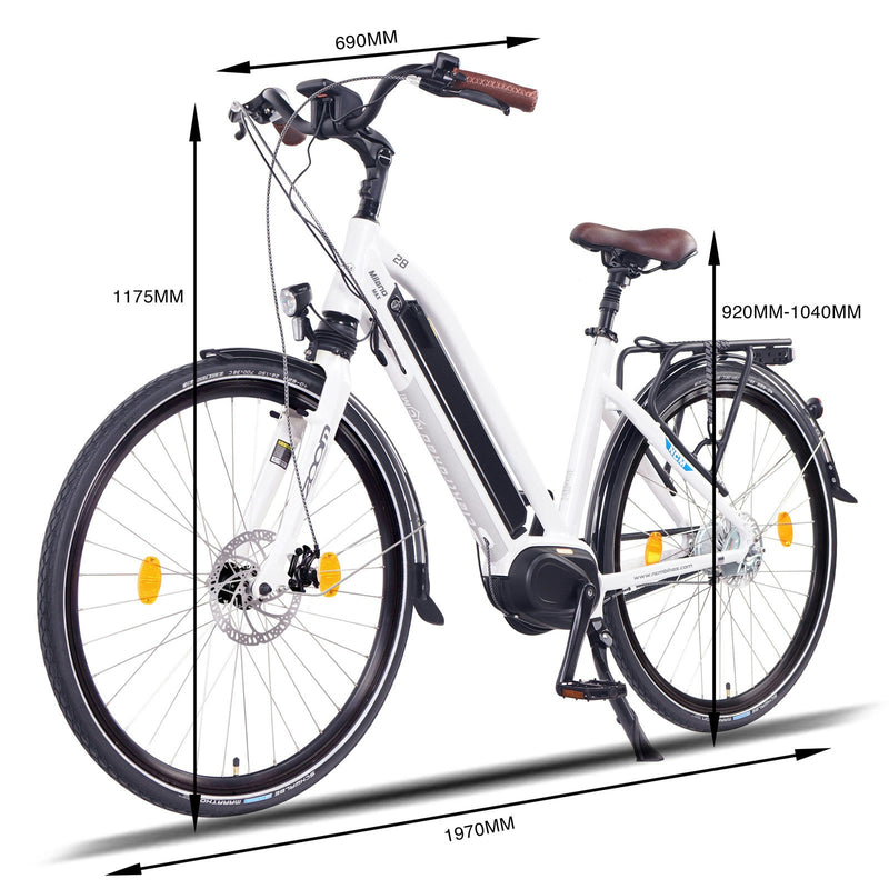 NCM Milano Max N8R Trekking E Bike City Bike 250W 500W 36V 16Ah 576