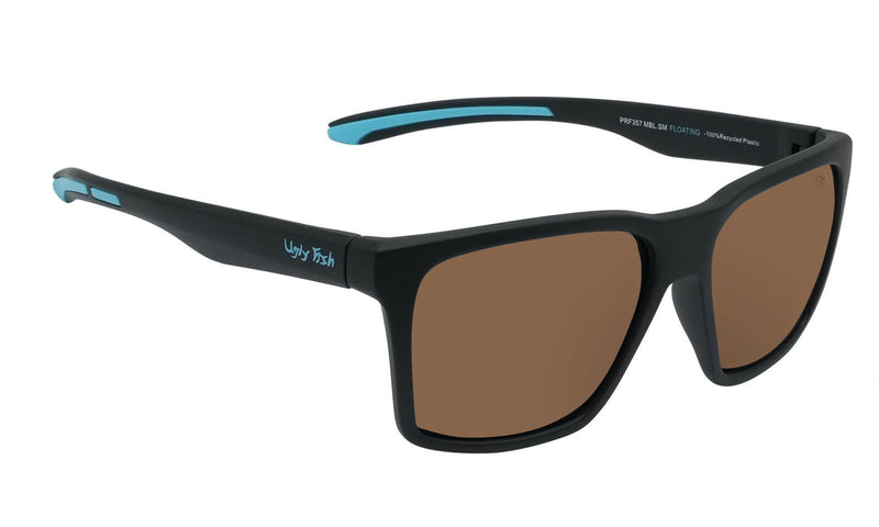 Ugly Fish PFR357 Polarised Floating Sunglasses - Matt Black Frame/Brown Lens