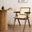 Levede 4x Armchair Dining Chair Wicker Wooden Chairs Rattan Accent Lounge Seat