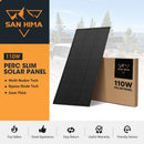 San Hima 110W PERC Solar Panel Kit Mono Multi-busbar Bypass Diode Tech 5MM