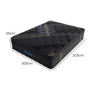 Dreamz Spring Mattress Bamboo Euro Top Bed Pocket HD Egg Foam  Super King 35cm