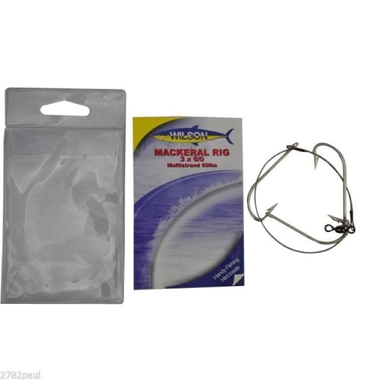 Wilson Mackerel Fishing Rig 3x6/0 Hook-Setup - 60lb Multi Strand Wire