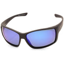 Dirty Dog Hood Satin Black/Grey-Blue Mirror Polarised Men's Sports Sunglasses