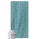 Mirage Synthetic Beach Sand Towel With Cotton Bag - 160x80cm (Aqua)