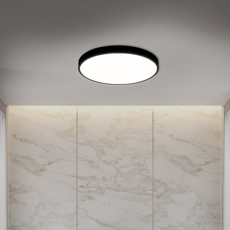 Emitto Ultra-Thin 5cm LED Ceiling Down Light Surface Mount Living Room Black 30W